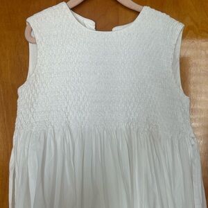 Strasburg Ivory Sleeveless Dress Sz 7 100% Cotton